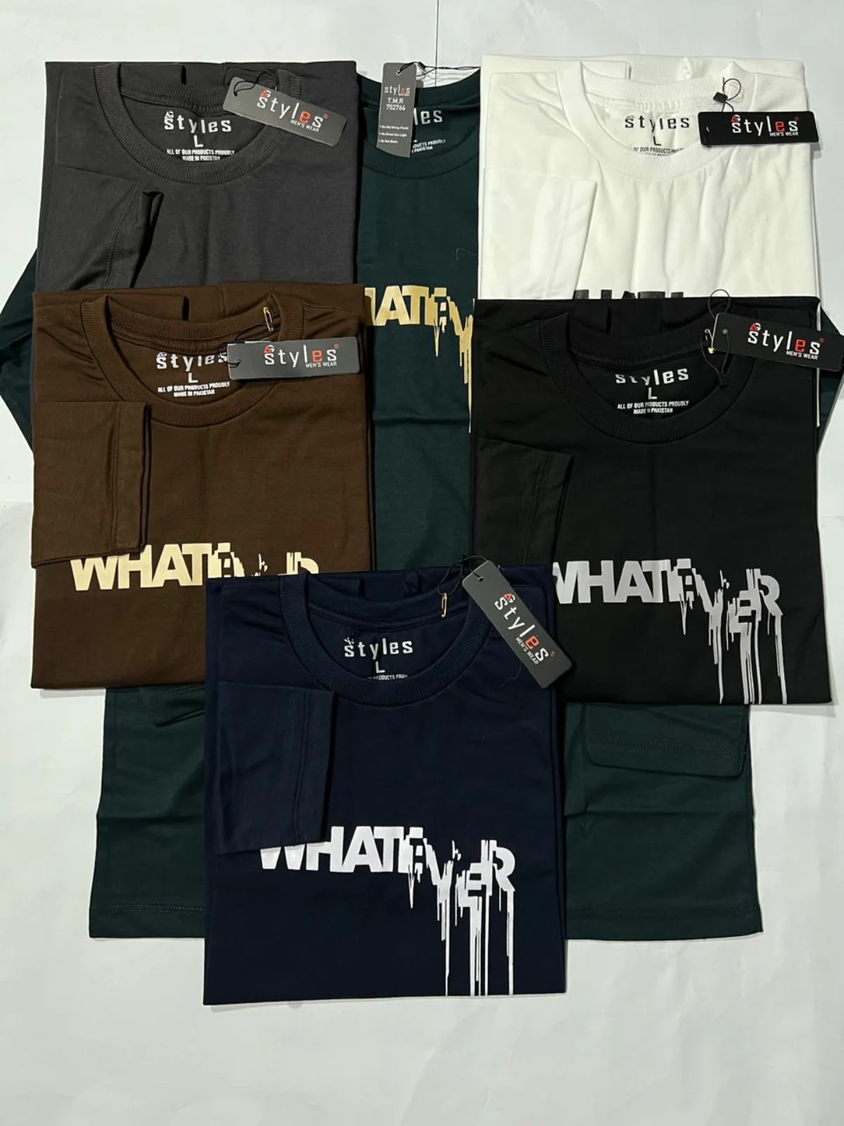 WHATEVER Distressed Graphic Long-Sleeve Tees